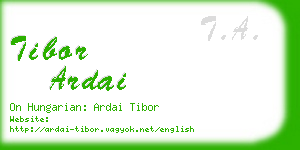 tibor ardai business card